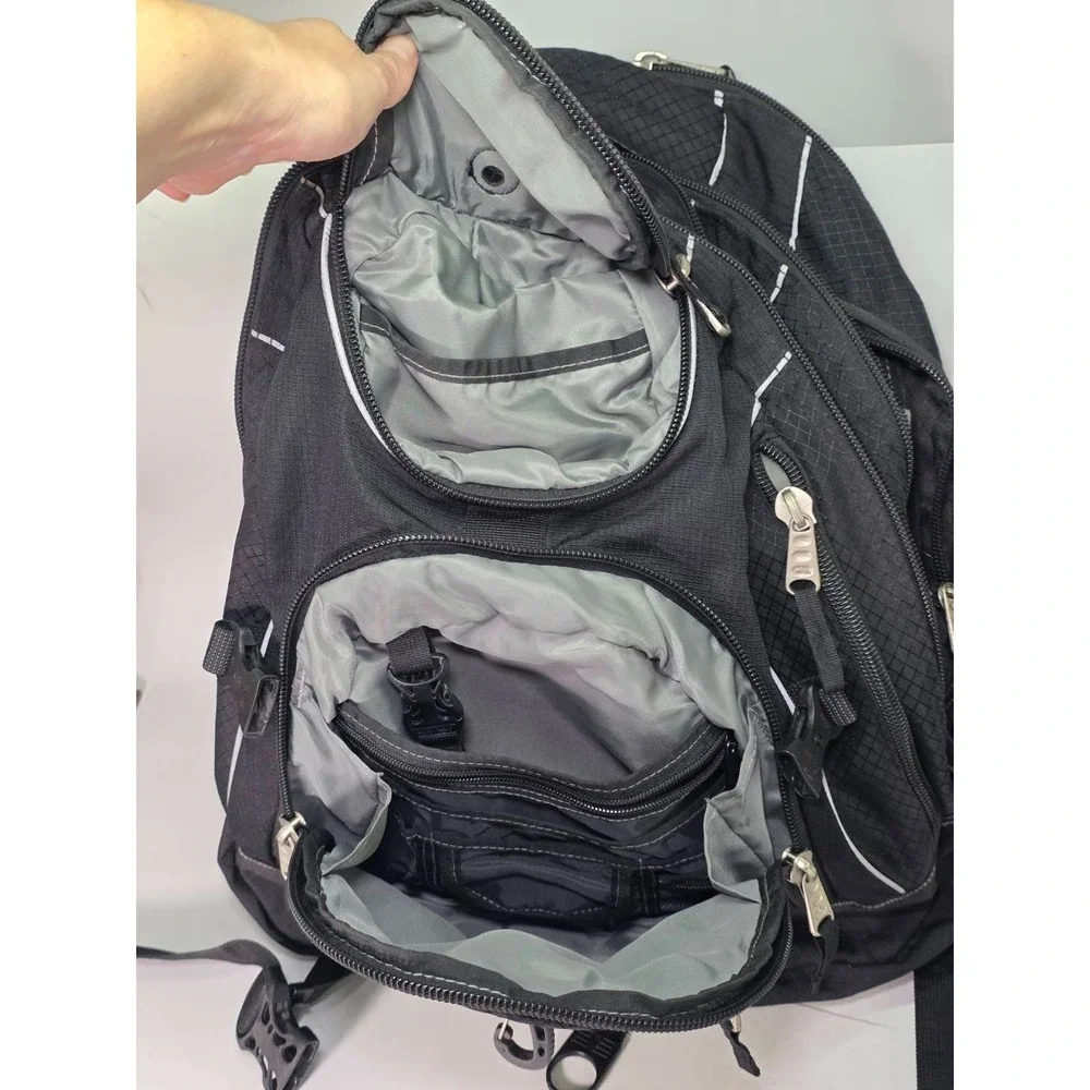 High Sierra Laptop Backpack Black Multi Compartments Travel Gym Zip Pockets‎